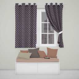 Minimal Deer Head Antlers Repeating Seamless Pattern Readymade Eyelet Ring Top Thermal 100% Blackout Curtains - thumbnail 1