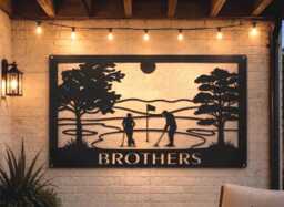 Golf Metal Sign Laser Cut Course Entrance Marker Dad Gift Personalized Wall Art Rustic Outdoor Plaque Golfing Man Cave Home Display Sports - thumbnail 1
