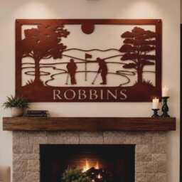 Golf Metal Sign Laser Cut Course Entrance Marker Dad Gift Personalized Wall Art Rustic Outdoor Plaque Golfing Man Cave Home Display Sports - thumbnail 3
