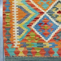 Tribal Rug, Handmade Artisan Afghan Turkish Scandinavian Navajo Bohemian Flatweave Wool Kilim Rug 145x107 cm - thumbnail 4