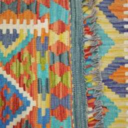 Tribal Rug, Handmade Artisan Afghan Turkish Scandinavian Navajo Bohemian Flatweave Wool Kilim Rug 145x107 cm - thumbnail 3