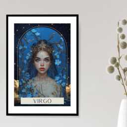 Virgo Zodiac Tarot Print - Astrology Poster Celestial Wall Art Mystical Horoscope Decor Gift A5 A4 A3 Framed Or Unframed - thumbnail 2