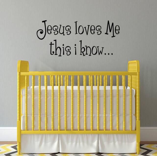 Jesus Loves Me Wall Decal Christian Nursery Vinyl Decor - image 1