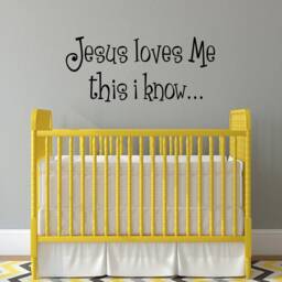 Jesus Loves Me Wall Decal Christian Nursery Vinyl Decor - thumbnail 1