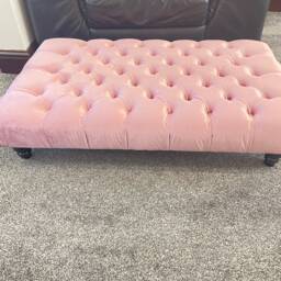 Handmade Chesterfield Footstool Coffee Table in Plush/Soft Velvet - thumbnail 4