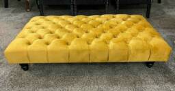 Handmade Chesterfield Footstool Coffee Table in Plush/Soft Velvet
