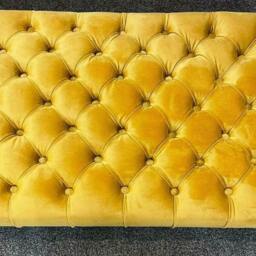 Handmade Chesterfield Footstool Coffee Table in Plush/Soft Velvet - thumbnail 2