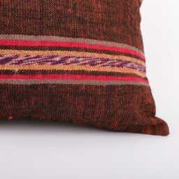 Handwoven Turkish Kilim Pillow Cover Boho Ethnic Decor - 12x20 - thumbnail 2