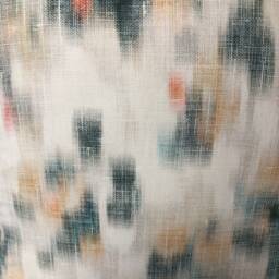 1 X Abstract Ikat Orange Blue Ivory Linen Cotton Fabric Cushion Cover 16 - thumbnail 2