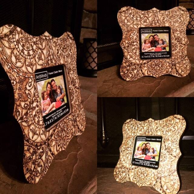 Wood Burned Mandela, Pyrography Picture Frame