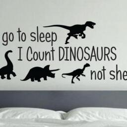 Dinosaur Room Decor, To Go To Sleep I Count Dinosaurs Not Sheep. Wall Decal, Child Nursey Decor - thumbnail 2