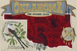 Oklahoma - Embroidered State Pillow With Feather Insert - thumbnail 3