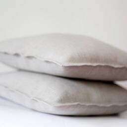 Linen Throw Pillow Covers Set Of 3 - Decorative Cases Cushion Linen Pillows Euro Shams Custom Size - thumbnail 3