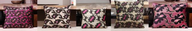 "Set Of 5 Pcs, Suzani Pillow Cover, Uzbek Pillow, 13.98"" X 16.73" - image 1