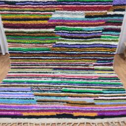 Custom Boujad Wool Rug - Multicolored Authentic Moroccan Carpet, Handmade - thumbnail 3