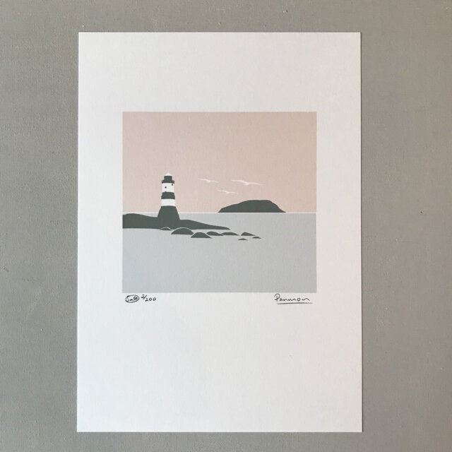 Penmon Print, Trwyn Du, Wales, Cymru, Art, Celf, Ynys Mon, Anglesey, Welsh Seiriol, Puffin Island, Travel Hiraeth - image 1
