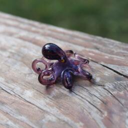 Small Glass Octopus Animal Figurines Miniature Little Animals Murano Gift Blown Sculpture Art Collectible Artglass Lampwork - thumbnail 2