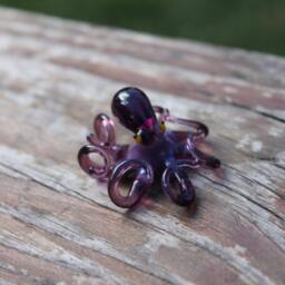 Small Glass Octopus Animal Figurines Miniature Little Animals Murano Gift Blown Sculpture Art Collectible Artglass Lampwork - thumbnail 4