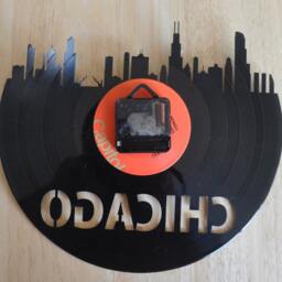 Free Shippingchicago Skyline Themed Vinyl Album Record Clock Made in The > Usa - thumbnail 2