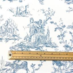 1038. Light Blue Toile De Jouy 100% Cotton Cushion Cover, Various Sizes - thumbnail 3