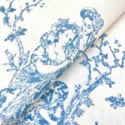 1038. Light Blue Toile De Jouy 100% Cotton Cushion Cover, Various Sizes - thumbnail 2