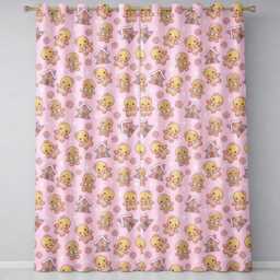 Gingerbread Cookies Candy House Sweets Blush Pink Background Seamless Pattern Readymade Eyelet Ring Top Thermal 100% Blackout Curtains - thumbnail 2
