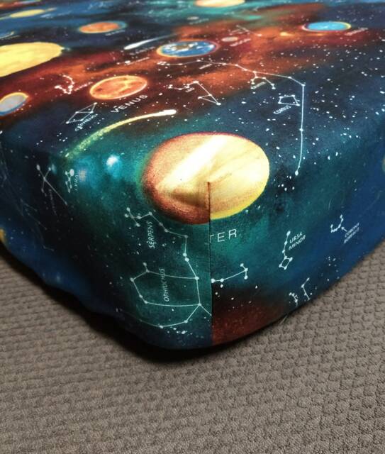Astronomy Crib Sheet Planets, Solar System Cotton Bedding - image 1