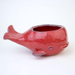 Animal Planter Whale, Whale Pot, Ceramic Planet Animal Ceramics & Pottery, Fish Pot - thumbnail 3