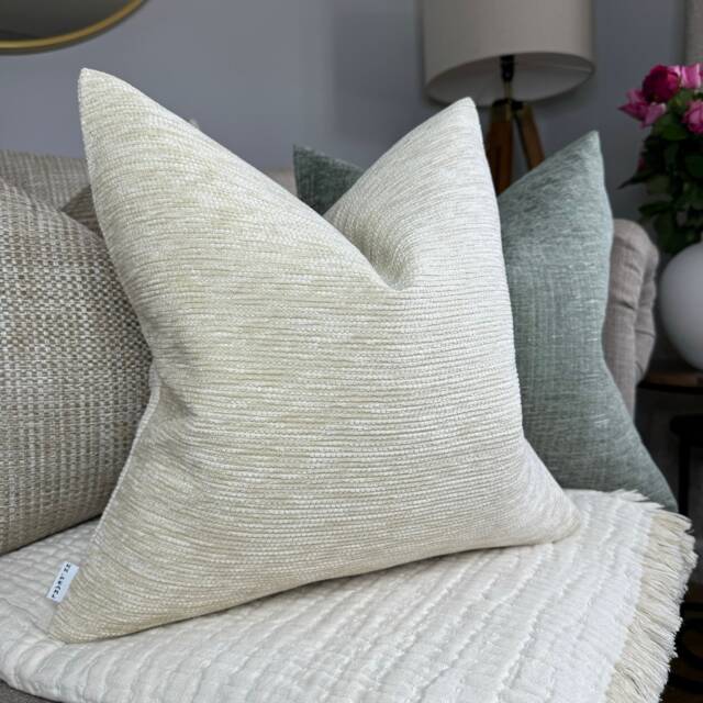 Textured Cream Pillow Cover, Neutral Euro Sham, Sofa Furnishing Cushion Boho Home, Boucl?? Cover Zambia - image 1