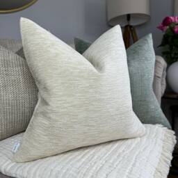 Textured Cream Pillow Cover, Neutral Euro Sham, Sofa Furnishing Cushion Boho Home, Boucl?? Cover Zambia - thumbnail 1
