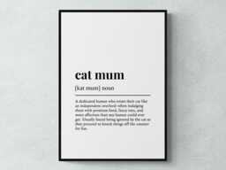 Cat Mum Funny Definition Pet Gift Wall Art Print - thumbnail 1
