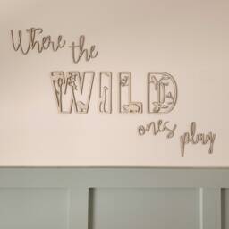 Where The Wild Ones Play Sign, Playroom Sign, Safari Nursery, Wall Lettering, Nursery Quote, Wooden Nursery/Playroom Decor - thumbnail 1