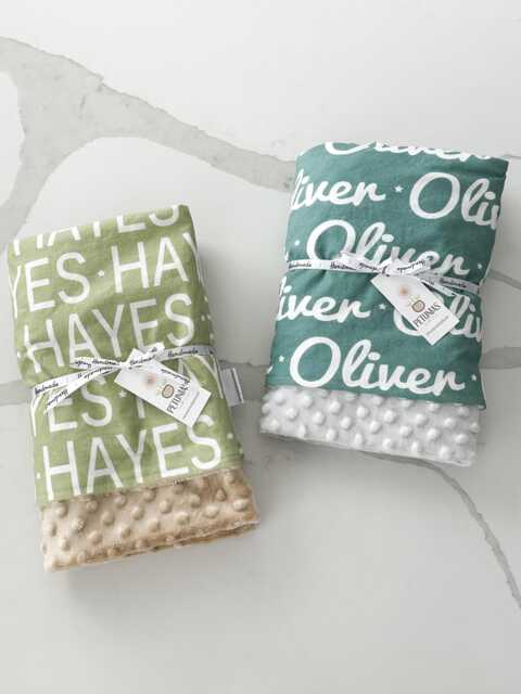 Personalized Minky Baby Blanket Custom Name Keepsake - image 1