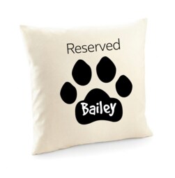 Dog Name Cushion Cover/Reserved Paw Prints Lover Housewarming Gift Breed Throw Pillow Doglover Birthday - thumbnail 1