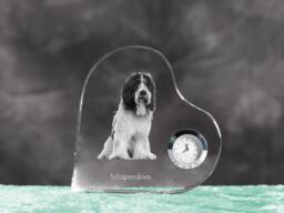 Schapendoes - Crystal Clock in The Shape Of A Heart With Image Pure-Bred Dog - thumbnail 1