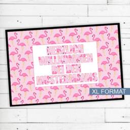 "Dreckspatz?? Doormat ""Flamingo" - thumbnail 1