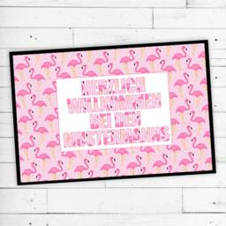 "Dreckspatz?? Doormat ""Flamingo" - thumbnail 2