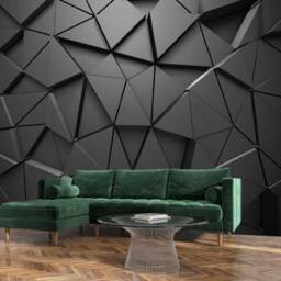 3D Triangle Wall Mural Abstract Gray Sticker Geometric Gray Decal Bedroom Geometry Wallpaper Removable Stickers - thumbnail 3