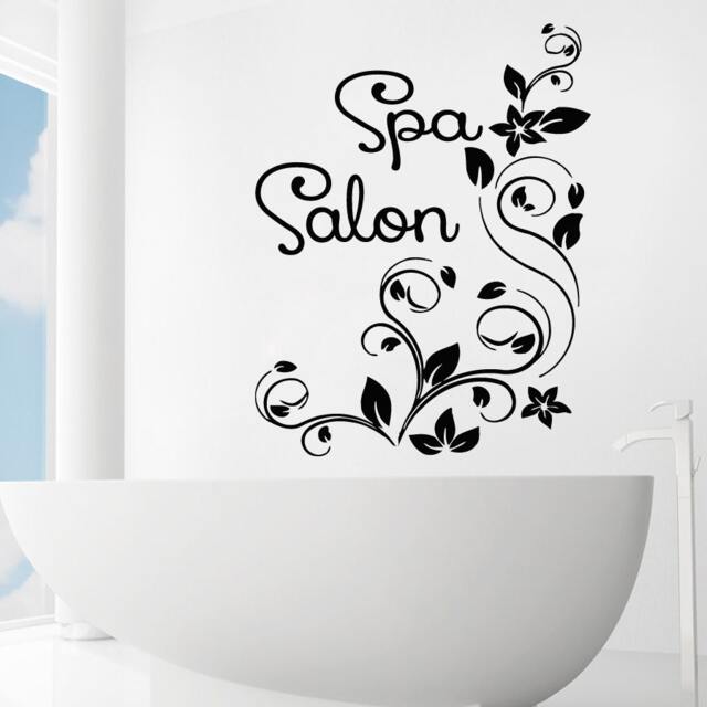 Wall Decals Spa Salon Flowers Branch Decal Vinyl Sticker Spa Beauty Art Home Decor Bathroom Modern Design Murals Interior Ms407 - image 1