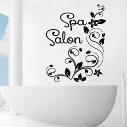 Wall Decals Spa Salon Flowers Branch Decal Vinyl Sticker Spa Beauty Art Home Decor Bathroom Modern Design Murals Interior Ms407 - thumbnail 1