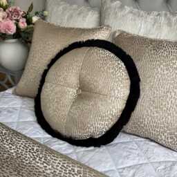 Decorative Fringed Cushion For Sofa Or Bed, Round/Circular Size 16 - thumbnail 1