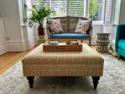 Custom Ottoman, Footstool, Selection Of Sizes & Fabrics Made To Order, Style Victoria
