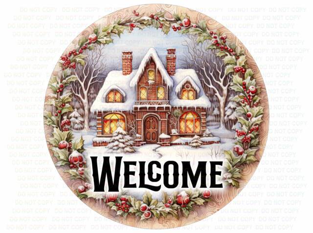 Christmas Welcome Wreath Sign, Merry Xmas Merry Xmas Wreath, Christmas Door Sign - image 1
