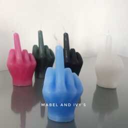 Soy Wax Middle Finger Candle Funny Sculpture Candle - 9cm - thumbnail 3