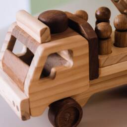 Wooden Fire Truck Toy For Toddlers, Montessori Engine Kids, Birthday Gift 3-Year-Old Boys - thumbnail 4