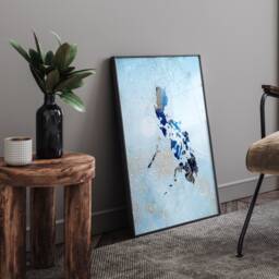Philippines Map Shades Of Blue & Silver Wall Art Print - thumbnail 1