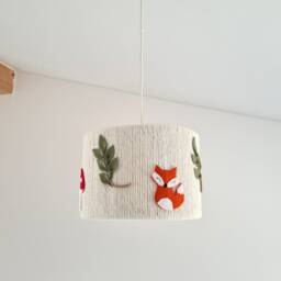 Woodland Nursery Lamp Shade Fox & Mushroom Ceiling Light - thumbnail 2