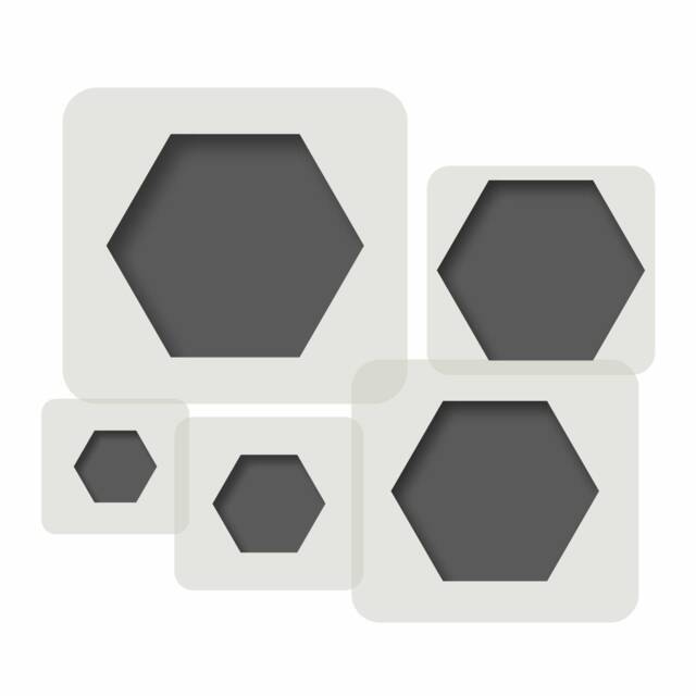 Hexagon Stencils For Home Decoration, 5 Piece Stencil Kit, Reusable Stencils Wall Art, Home D??cor, Painting, Arts & Crafts, Kids Crafts - image 1
