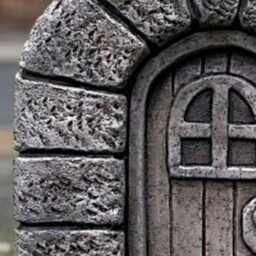 Stone Fairy Door Sculpture Concrete Ornament Cement House Statue Garden Path Figure Outdoor Decor Handmade Yard Art Gift - thumbnail 4