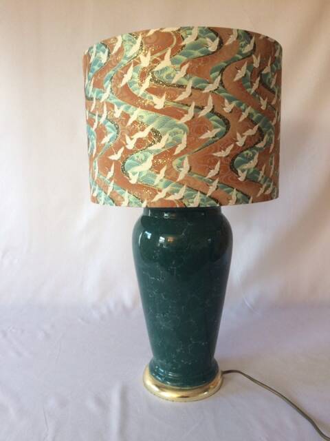 Lampshade 30 cm Wide 21 High - Hand Made With Silk Screen Printed Japanese Chiyogami Paper - image 1